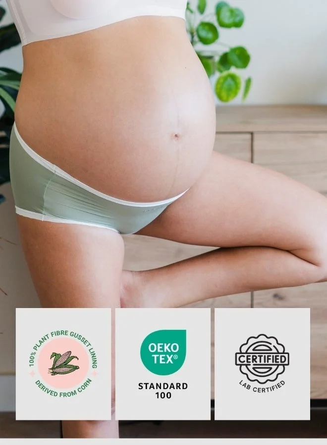 Intimate Queen Light Green, Light Pink, Blue Corn Bae Maternity Lacy Boy Shorts – Ultra-Soft, No Roll-Ups & Gusset Support, Full Coverage Comfort for Every Trimester (Pack Of 3)  | Best Price UAE